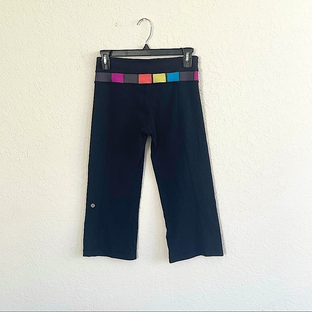 LULULEMON Women’s Multicolor Waist Reversible Crop Leggings Yoga Tights 4